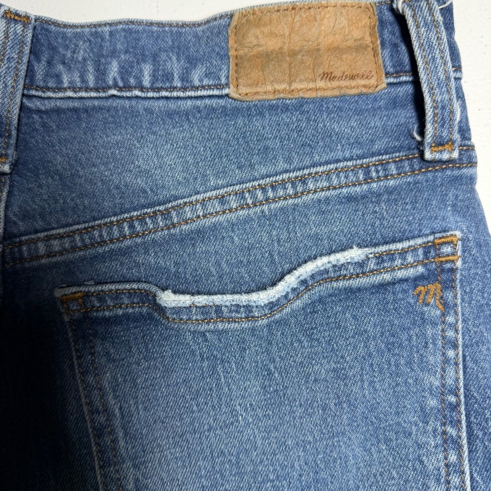 Madewell Balloon Jeans Medium Wash Distressed Raw Hem Women's Size 28 - Picture 5 of 6